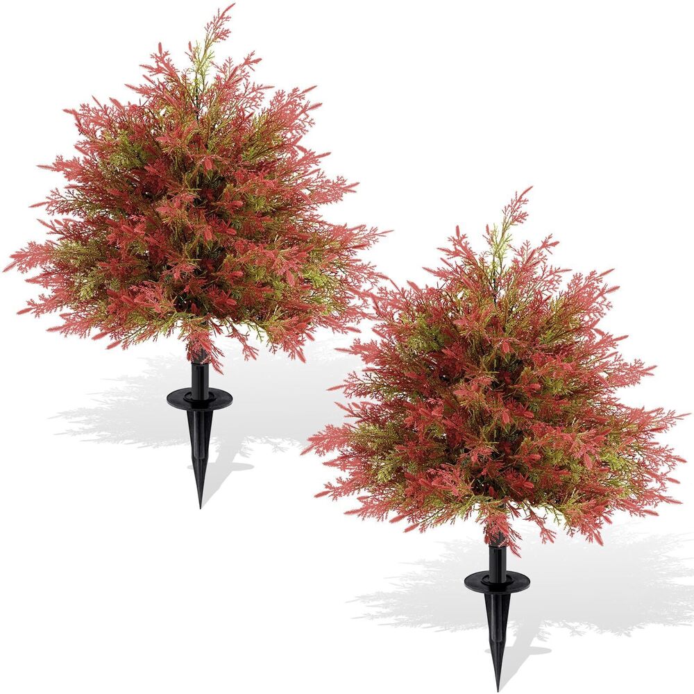 2998 Artificial Topiary Ball Trees with Ground Spikes UV Resistant Faux